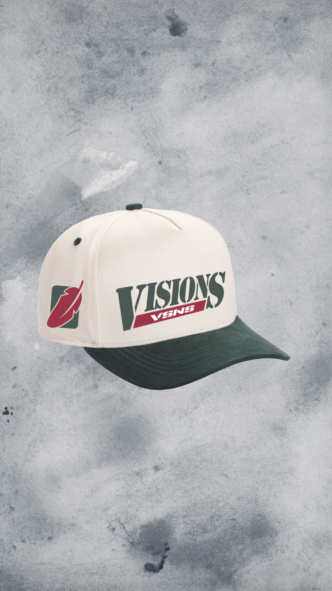 Visions Varsity Snapback – Green & Cream